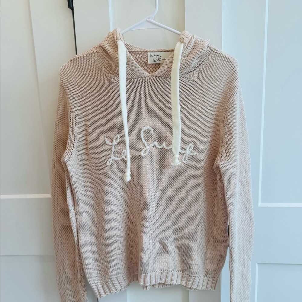 Vintage Havana Beige Knit Summer Sweater Size S​​​​​